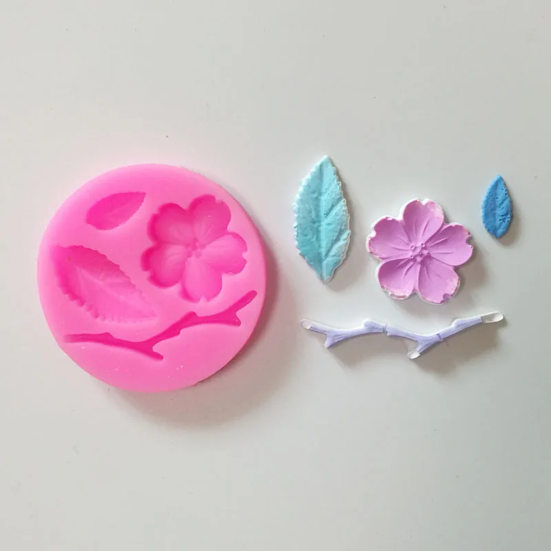 3D Peach Blossom silicone mold fondant mold cake decorating tool chocolate m.BJ