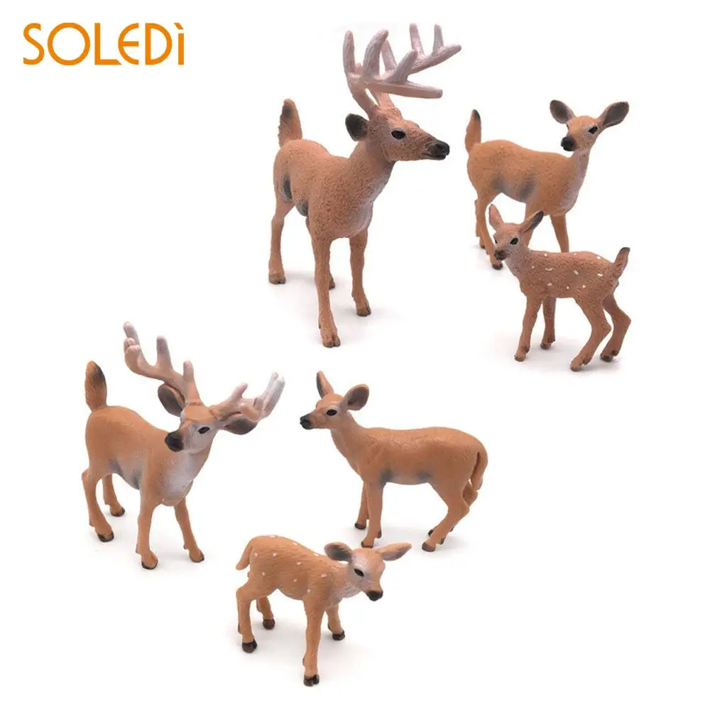 

SOLEDI Simulation Deer Christmas Decorations White-Tailed Reindeer Simulated Toy Xmas Elk Display Window New Year Model Kids