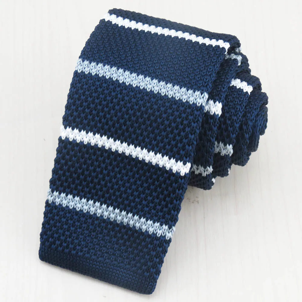Men's navy tie white horizontal stripes/British style restoring ancient