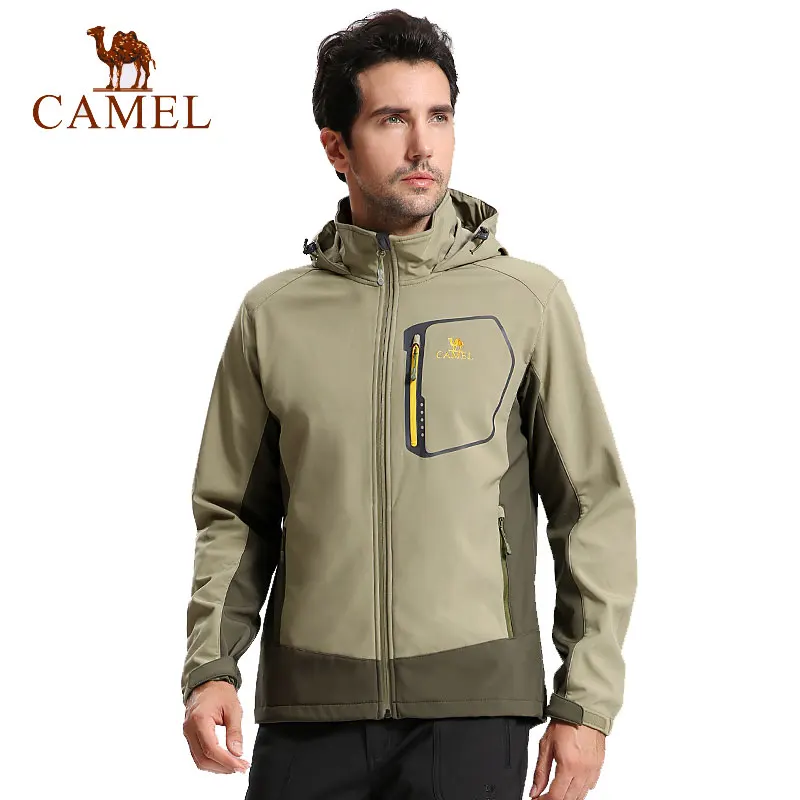 

CAMEL Men's Spring Autumn Softshell Outdoor Jackets Waterproof Windproof Camping Trekking Climbing Hiking Male Jacket