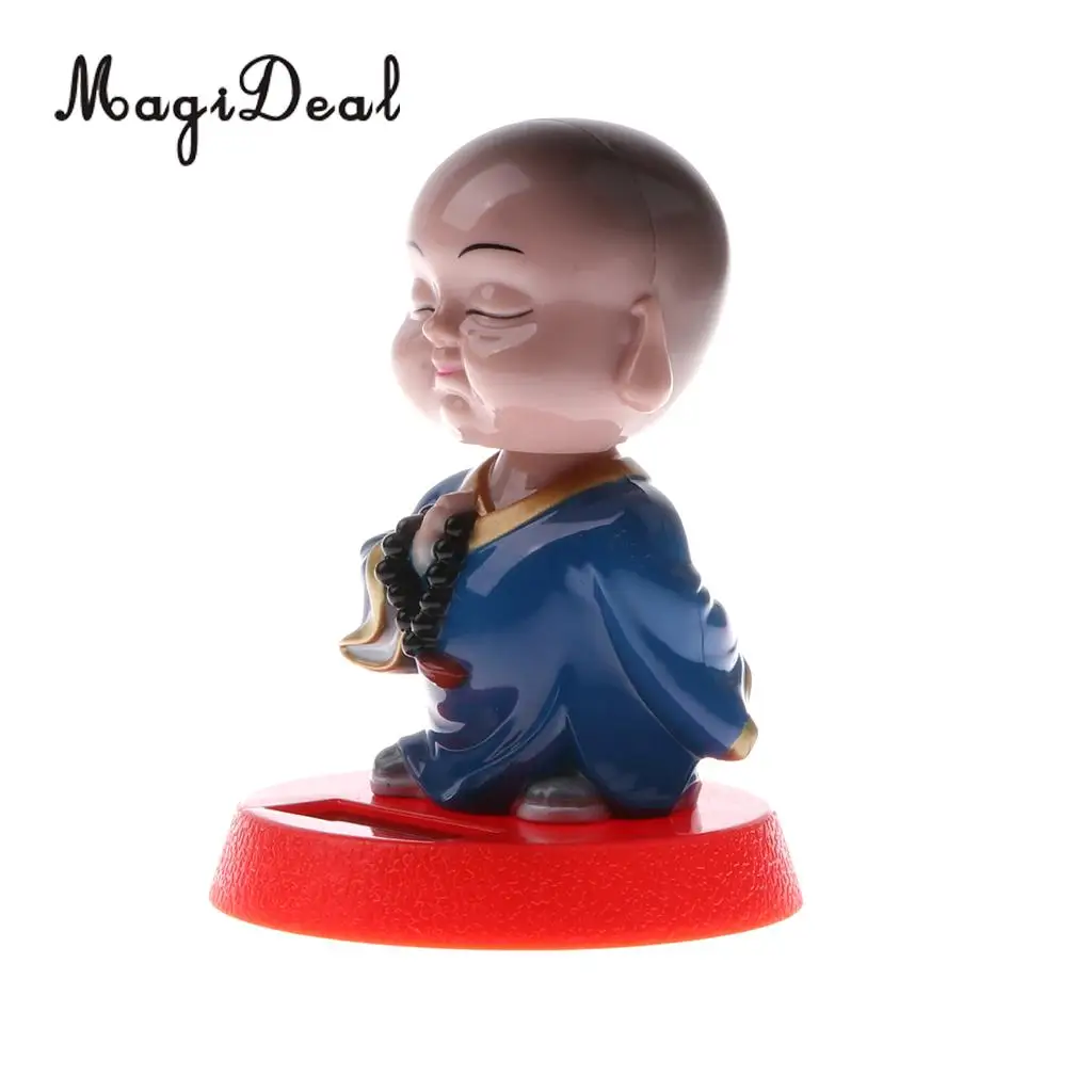 MagiDeal Top Quaity Solar Powered Bobbling Toy Shaking Head Monk for Home Office Desk Car Ornament Birthday Present 3Kinds