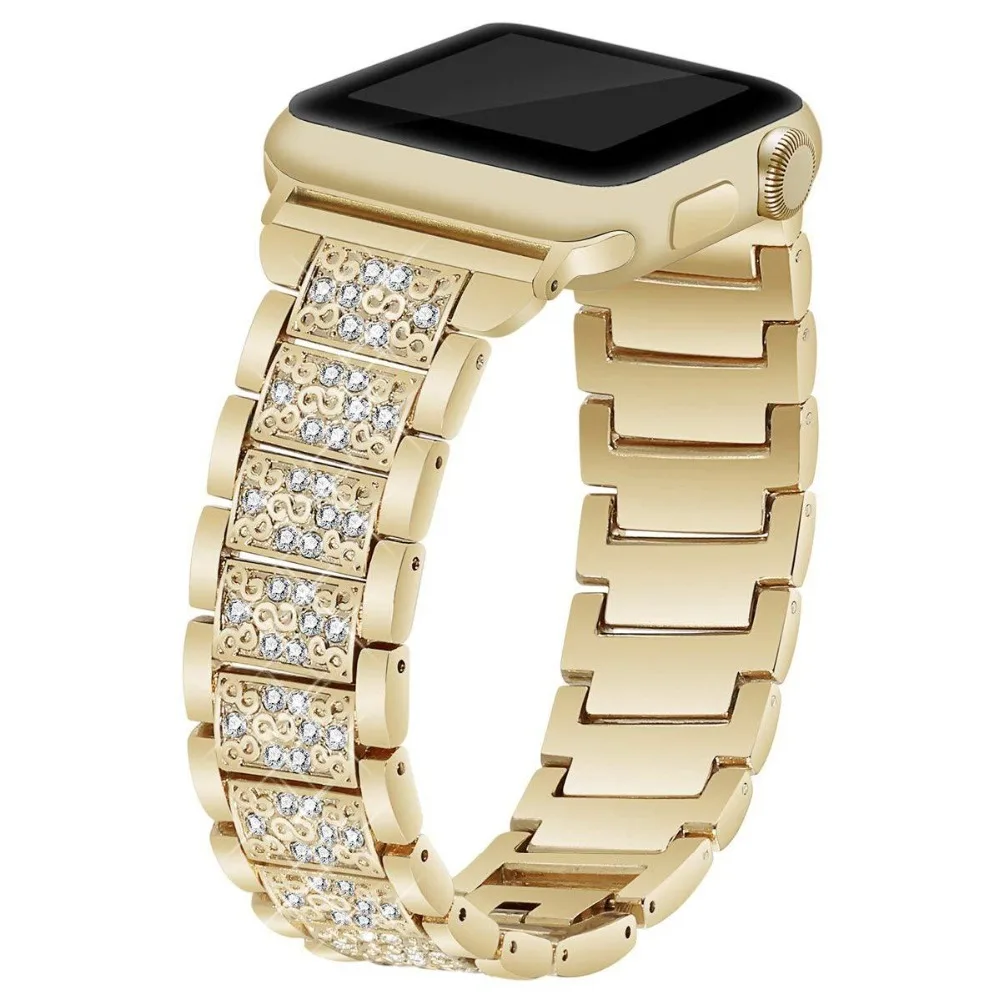 Ремешок для Apple Watch 4 44 мм ремешок 38 мм серия 4 3 2 розовое золото браслет из нержавеющей стали для Apple Watch полосы 42 мм ремешки