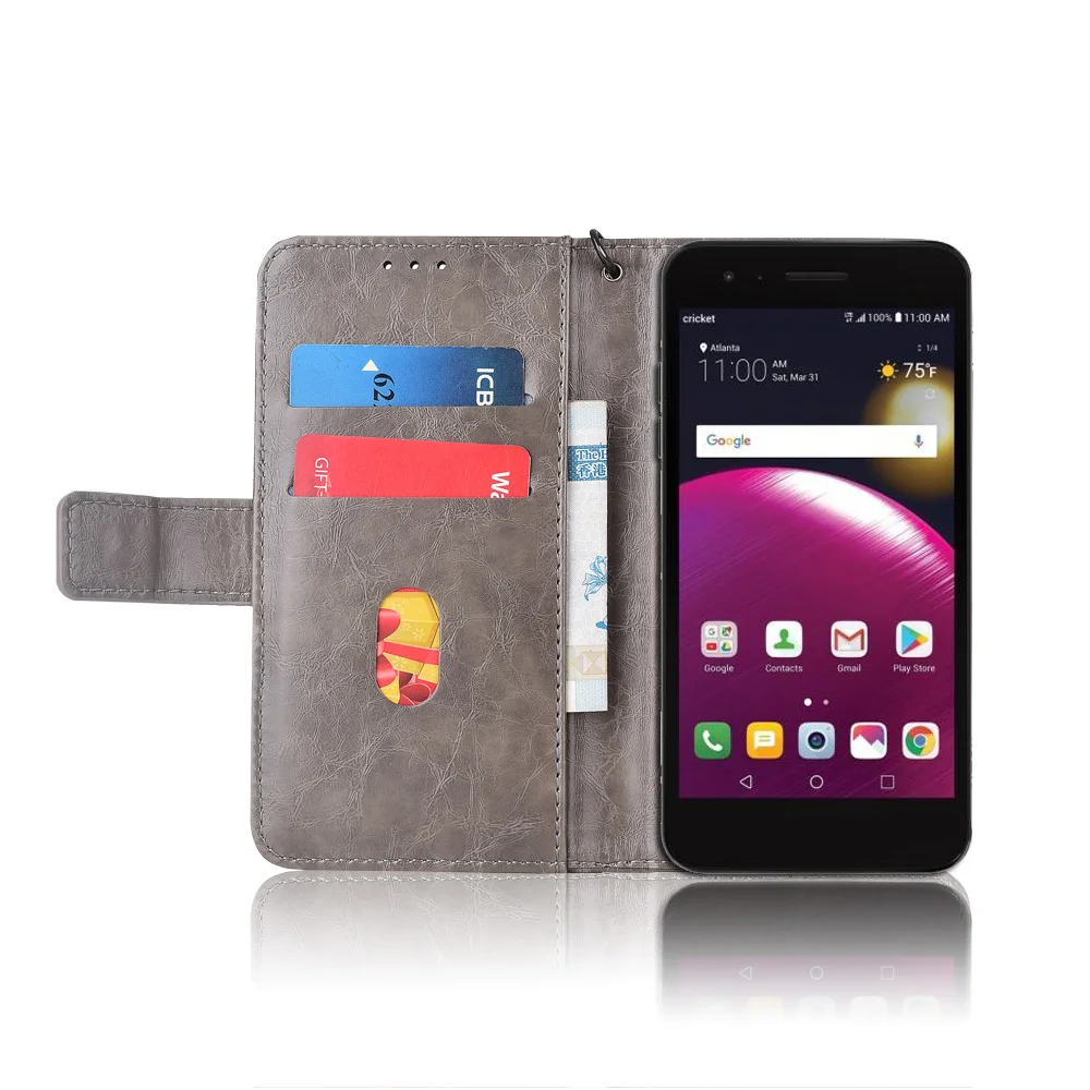 Кожаный чехол книжка для LG Fortune 2 Fundas с цветочным принтом 100% специальный кошелек