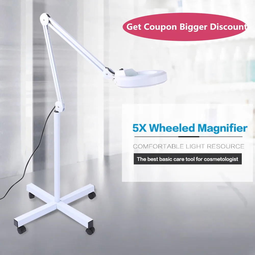 

Stand Magnifier Tattoo Lamp 5x Magnifying Lighted Beauty Lamp Tattoo Nail Manicure Cold Light Skin Tool Makeup Light White Salon