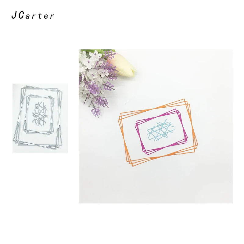 

JC Craft Metal Cutting Dies Stencil Cut Die Background Overlapping Frame Rim Scrapbook DIY Handmade Album Paper Craft Decor Dies