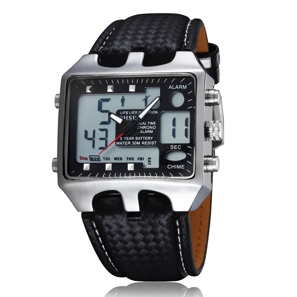 OHSEN мужские спортивные наручные часы с черным циферблатом с будильником Chrono, водонепроницаемые новые часы с датой и днем, хороший рождественский подарок, цена, A165
