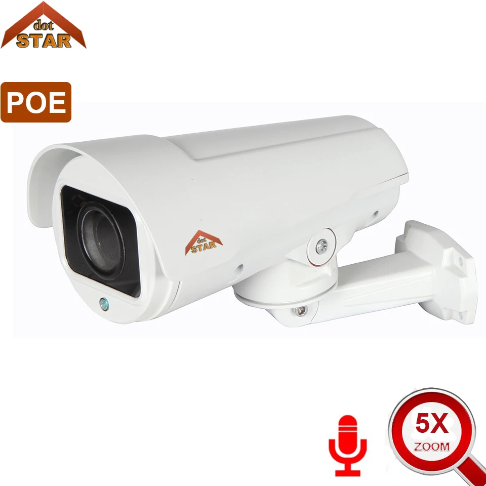 Stardort POE PTZ Camera Outdoor HD IP IR Smart PTZ Camera Audio 5X 2.7-13.5mm Lens Pan/Tilt IR 30M 2MP Bullet CCTV Camera