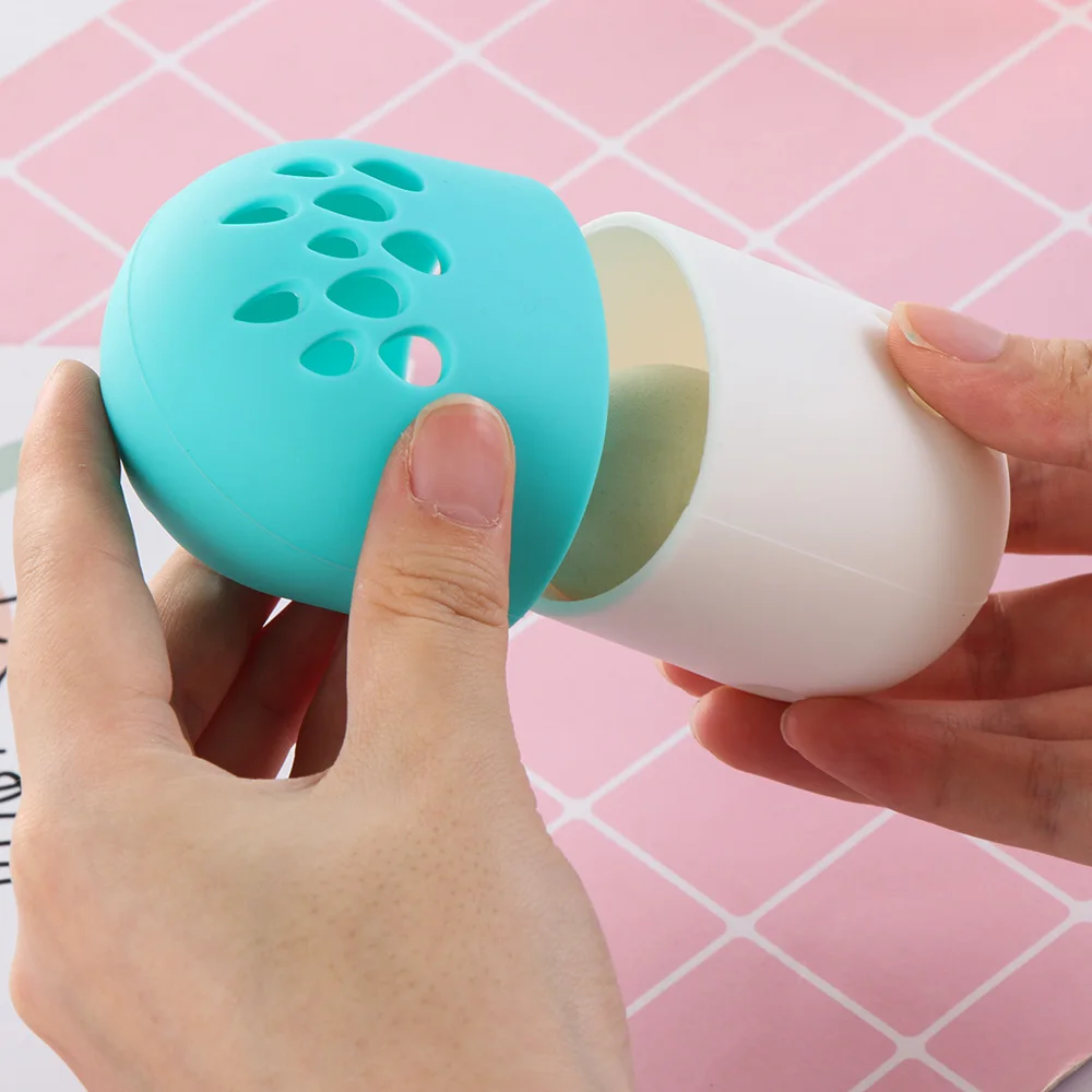 

Soft Silicone Powder Puff Drying Holder Stand Beauty Pad Makeup Sponge Display Rack Cosmetic Blender Sponge Case Puff Holder