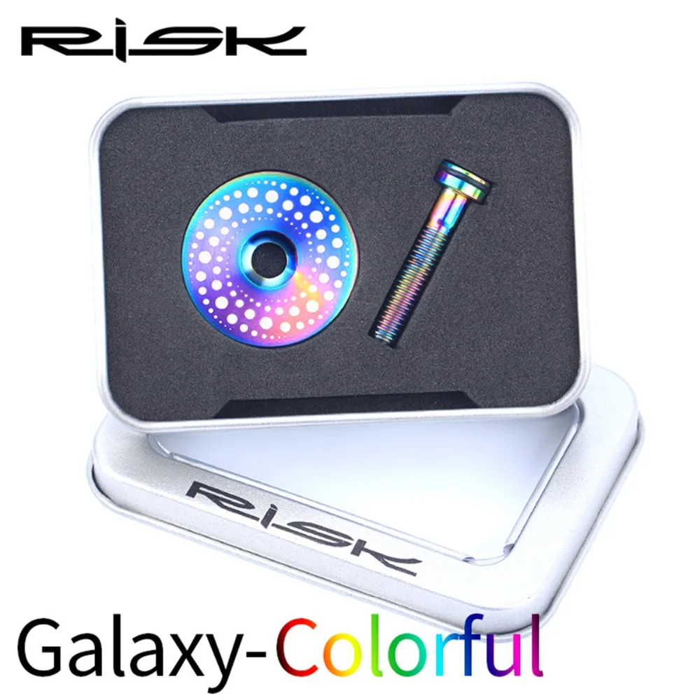 cheap 2018 1 set Lightweight Titanium Alloy Bicycle Headset Cap + M6*30mm Bike Headset Stem Bolt 3 Colors Headset Screw Bicycle Parts