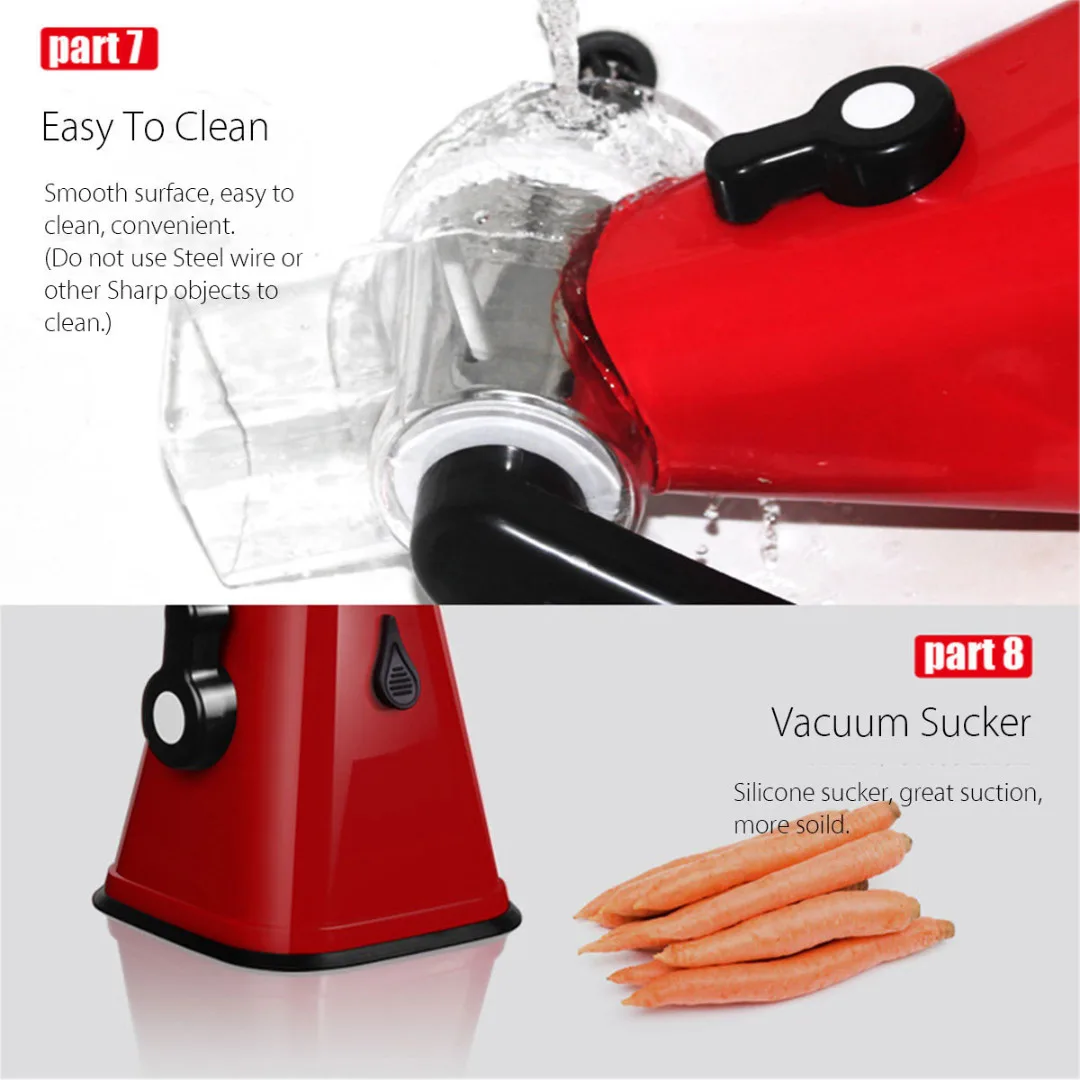 1set 3 in 1 Round Kitchen Fruit Potato Carrot Julienne Grater Cheese Vegetable Slicer Green Red