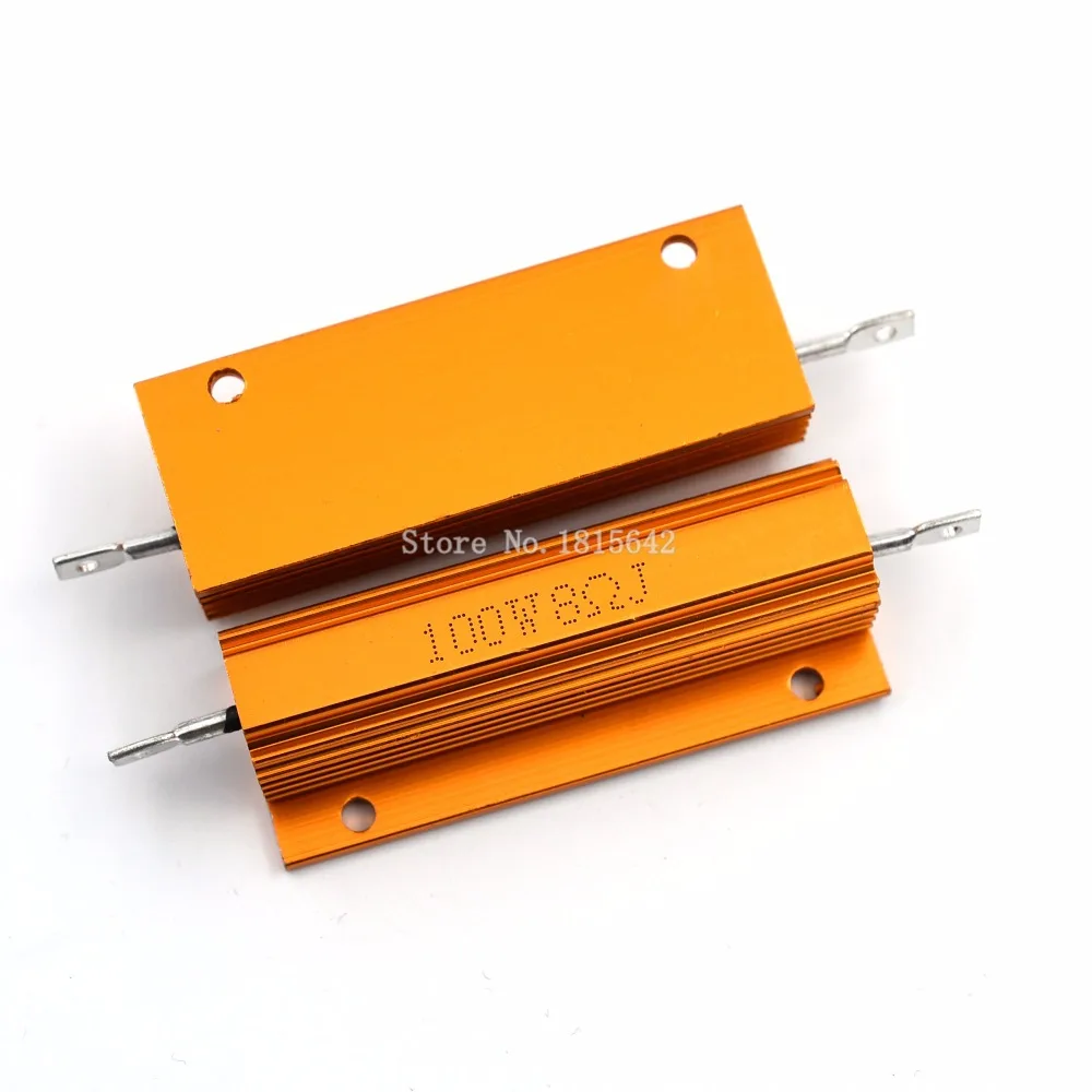 RX24 100 Вт 8R 8RJ металлический корпус алюминиевый Золотой резистор Высокая мощность