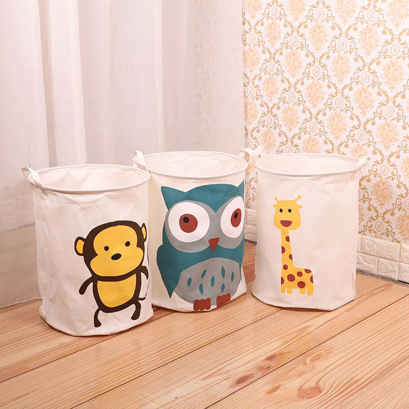 

Print Kids Toy Storage laundry basket Sundries Storage hamper Portable Household Folding Picnic Basket fabric Home Decoration