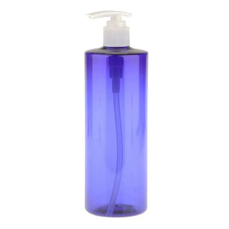 

500ml Empty Lotion Pump Bottle Refillable Plastic Bottle blue purple