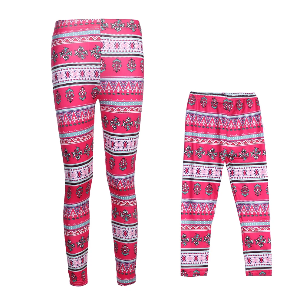 

Parent-child Pants Mom Daughter Floral Print Trousers Soft Cotton Leggings Family Matching Pants
