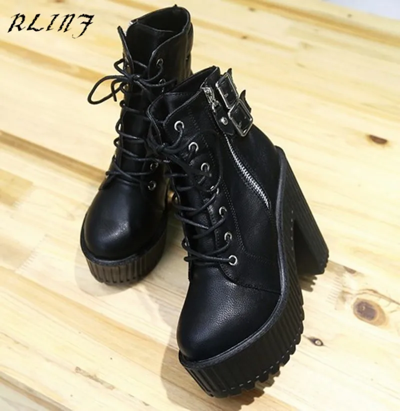 Nuevo Para Tobillo Con Negro Martin Sexy De Moto Botas Grueso Invierno Mujer Otoño E Rlinf wfFnqaUY