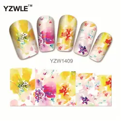 YWK 1 лист Шикарный цветок Nail Art переводные наклейки s Splendid Water переводные наклейки (YZW-1409)