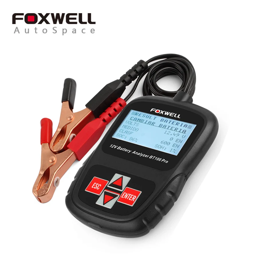 Цена за Новый оригинальный foxwell bt-100 pro car 12 В 1100cca батареи анализатора тестера инструмент система зарядки нагрузки температура испытания bt100 12 вольт Цена за Новый оригинальный foxwell bt-100 pro car 12 В 1100cca батареи анализатора тестера инструмент система зарядки нагрузки температура испытания bt100 12 вольт