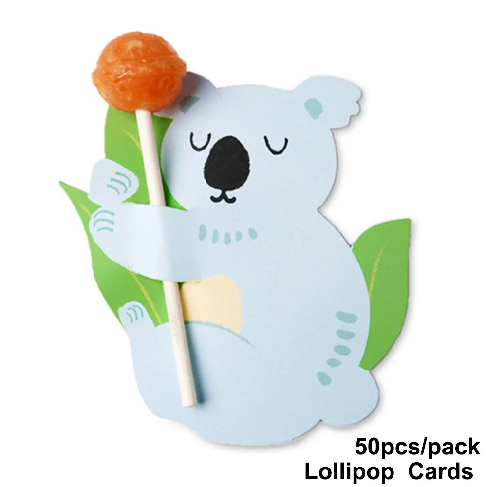 kaola 50pcs 24 шт Русалка Принцесса леденец открытки ребенок душ украшения день рождения замороженные Русалка Вечерние принадлежности - Цвет: kaola 50pcs