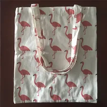 YILE из хлопка и льна Экологичная для шоппинга с ручкой через плечо сумка Топ с красным принтом страуса белое основание L07