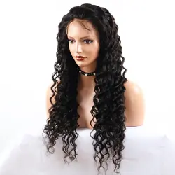 Eversilky полные парики шнурка с волосами младенца для женщин предварительно сорвал глубокая волна человеческих волос парики натуральные