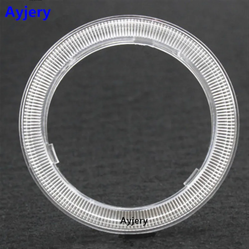 

AYJERY 2PCS COB Angel Eye Cover Halo Ring Shall 60MM 70MM 80MM 90MM 100MM 110MM 120MM Car Motorcycle Lampshade White Transparent