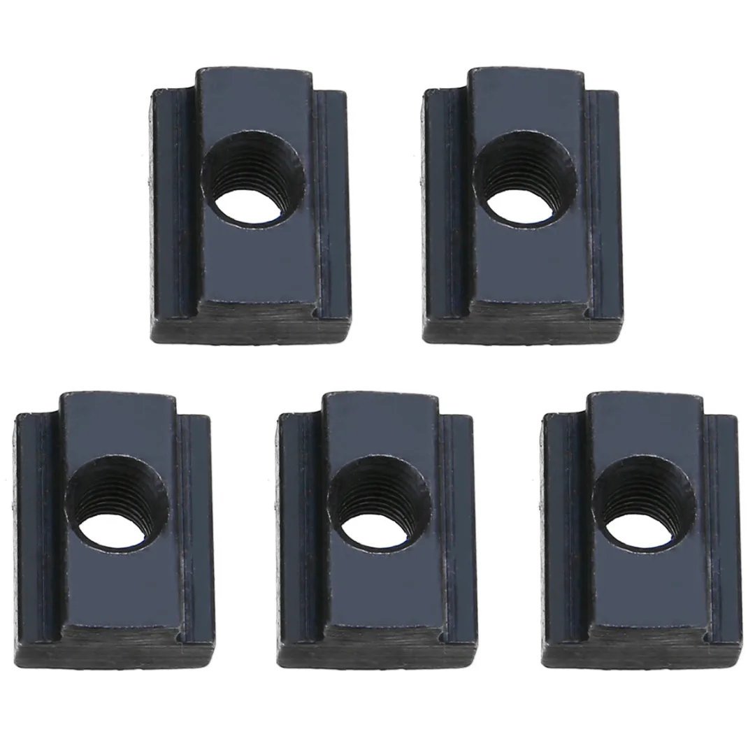 5pcs Oxide Finish T Slot Nuts High Hardness M6/8/10/12 Threads T-slots In Machine Tool Tables