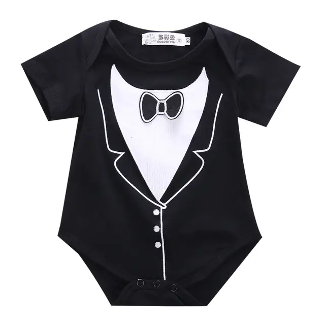 Infant Newborn Baby Boy Tuxedo Bodysuit Jumpsuit One pieces Gentleman ...