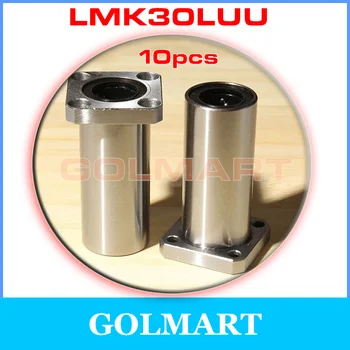 

10pcs LMK30LUU long square flange linear motion bearing for 30mm rail shaft