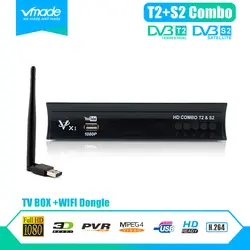 Vmade DVB T2 + S2 комбо цифровой спутниковый ТВ ресивер FULL HD 1080 P телевизионная приставка DVB Поддержка BISS ключ YouTube CCCAM IP ТВ с Wi-Fi dongle