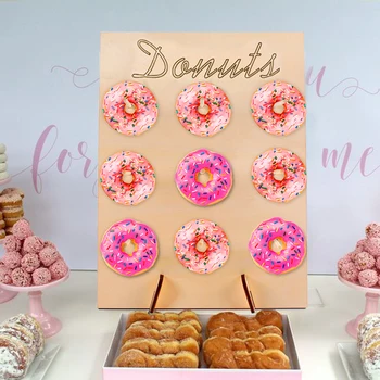 

Wooden Donut Wall Stand Celebration Gift Party Convenient Home Decoration Wedding DIY Practical Doughnut Birthday Creative