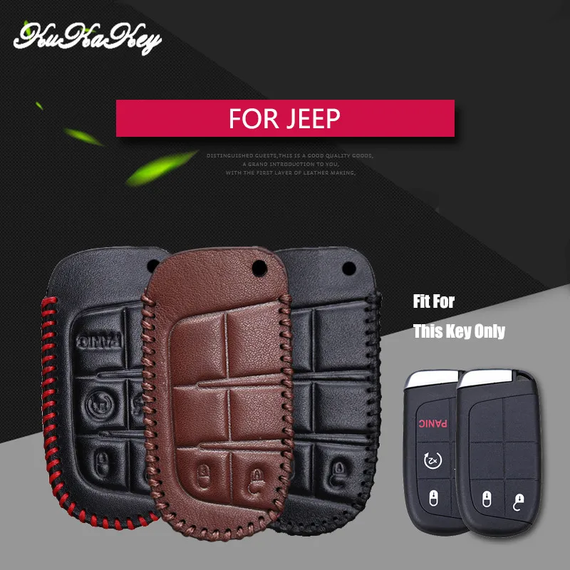 

Genuine Cow Leather Car Key Fob Case Shell Skin Protected Cover For Jeep Wrangler Patriot Grand Cherokee Compass Liberty Key Bag