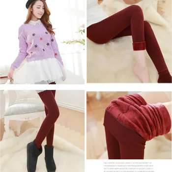 

Women Elastic Pants Girls Winter Thicken Warm Thermal Stretchy Leggings Outfit