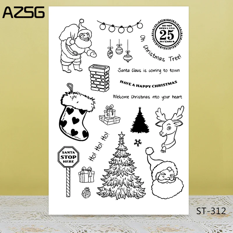 

AZSG Christmas decoration Clear stamps/Seals scrapbooking photo album Decorative Card Making/Album Silicone Decoration crafts