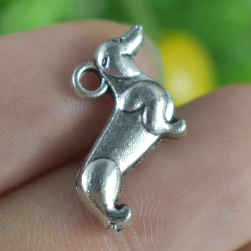 

14pieces 27x18mm Antique Sliver Charms Pendant Dog