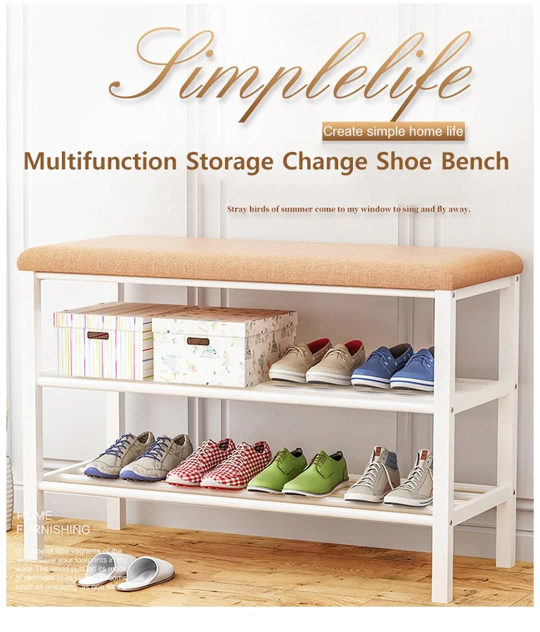 Simple Multi-layer Shoe Rack Economic Storage Rack Shoe Cabinet Entrance Space-saving Assembly Change Shoe Bench Home Furniture