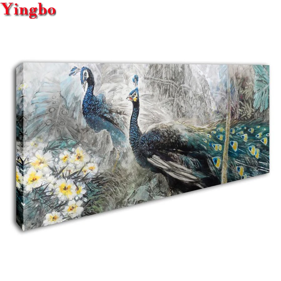 

Large size 5D Diamond Painting Full Drill Square Home Decor Picture Of Rhinestone Mosaic Diamond Embroidery Peacock Animal