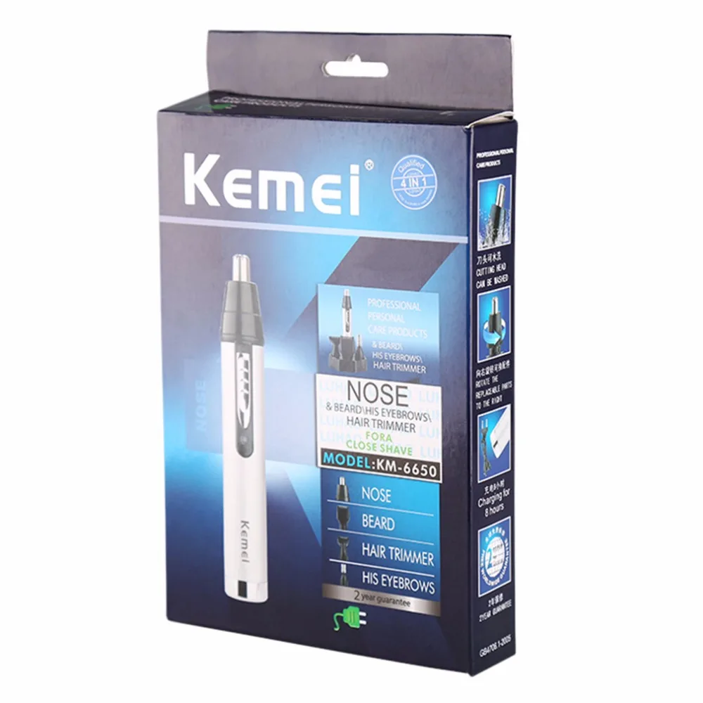 4 в 1 компл. Kemei Professional men Электрический Нос ушной триммер безболезненный женский Обрезка бровей Борода Машинка для стрижки волос вырезать бритву