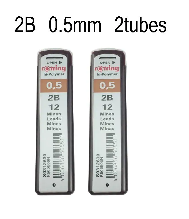 Geman rOtring 0,5 мм TIKKY автоматические механические карандаши для заправки HB 2B школьные офисные принадлежности для художника наброски - Цвет: 2 BOX 2B LEADS