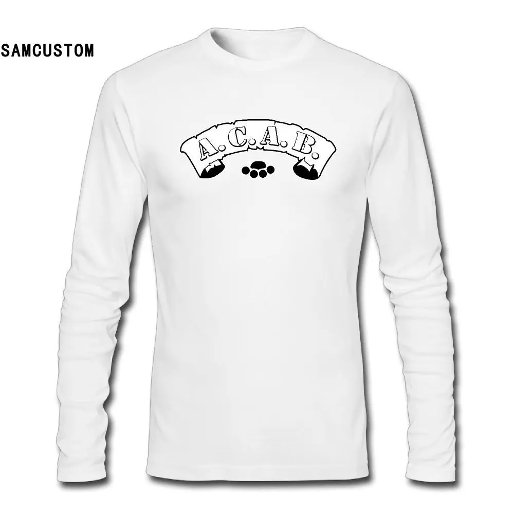 

SAMCUSTOM Hot Sale autumn high-elastic cotton ACAB 3D print t-shirts men's long sleeve Round neck Leisure t shirt