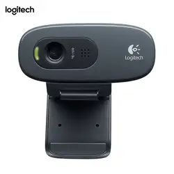 Logitech C270, 3 Мп, 1280x720 пикселей, 720 p, USB 2,0, черный, клип