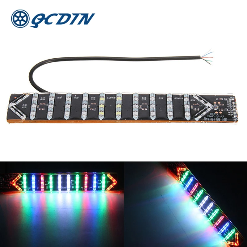 QCDIN RGB светодиодный фонарь с поворотным сигналом для автомобиля DC 12 В черный