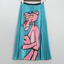 Высокая талия плиссированные сексуальные длинные юбки женские макси юбки пляжные праздничные женские горячие продажи летние милые животные печатные юбки высокое качество