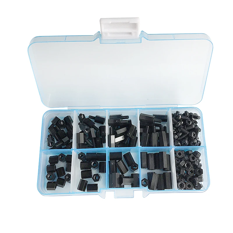 

180Pcs/lot M2 M2.5 M3 Female Male Hex Nylon Standoff Spacer Column For PCB Motherboard Fixed Plastic Spacing Screws Set