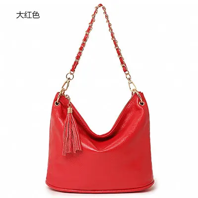 Мода, женская сумка из натуральной кожи, сумка-мессенджер для путешествий и покупок, женская сумка для девочек, маленькая сумка-мессенджер - Цвет: Красный
