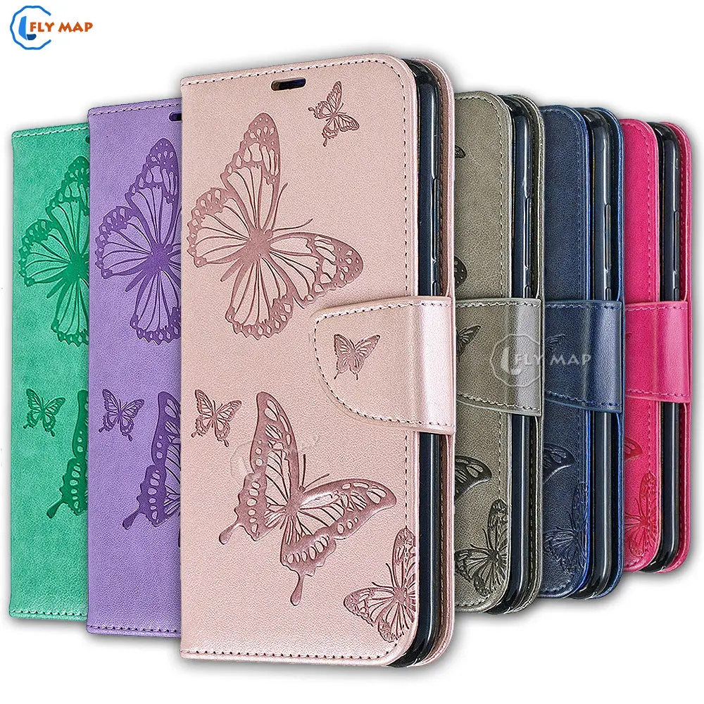 

Cover for Nokia 4.2 2019 TA 1157 Filp Wallet Leather Case for Nokia4.2 2019 TA-1157 Solid Color Embossed Butterfly Phone Case
