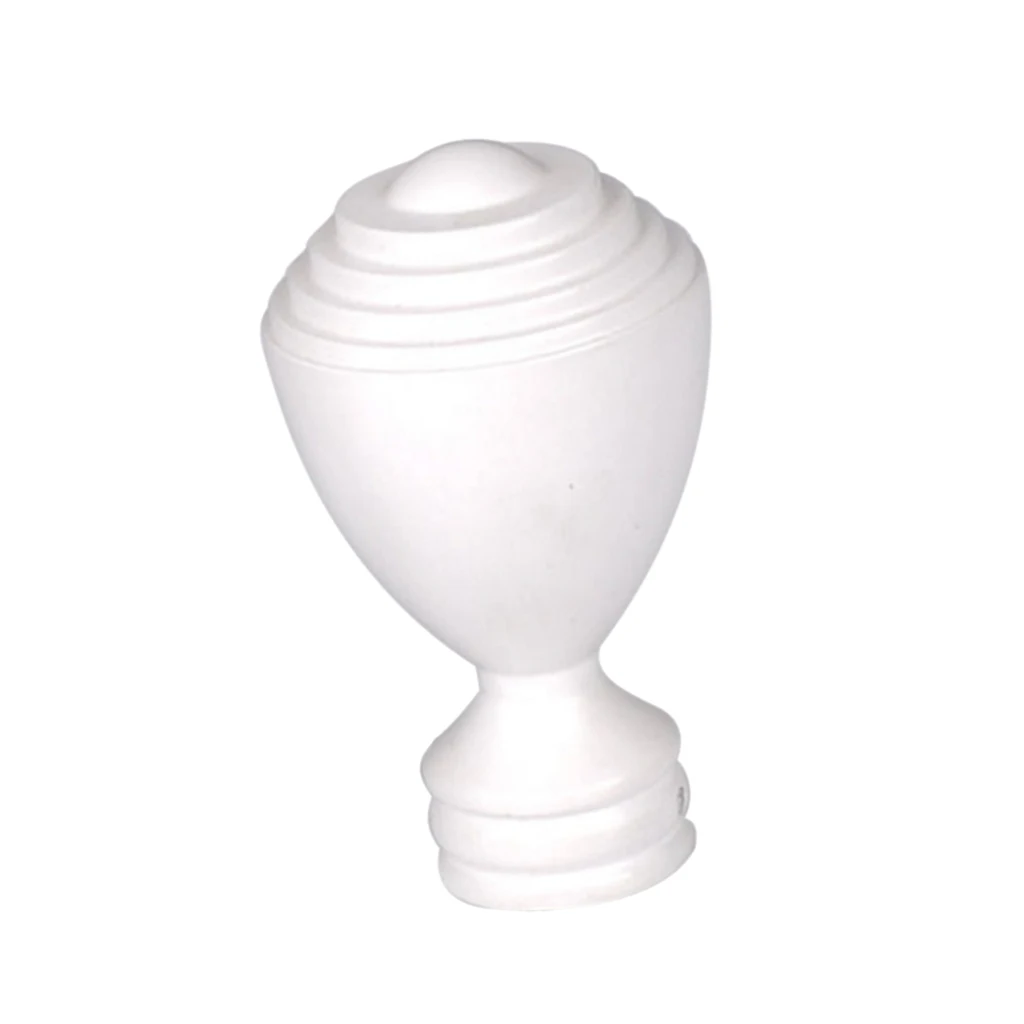 High quality 1 xMetal Curtain Pole Finial, Window Drapery Rod Decorative End Head White O Thick Single Curtain Rod Set