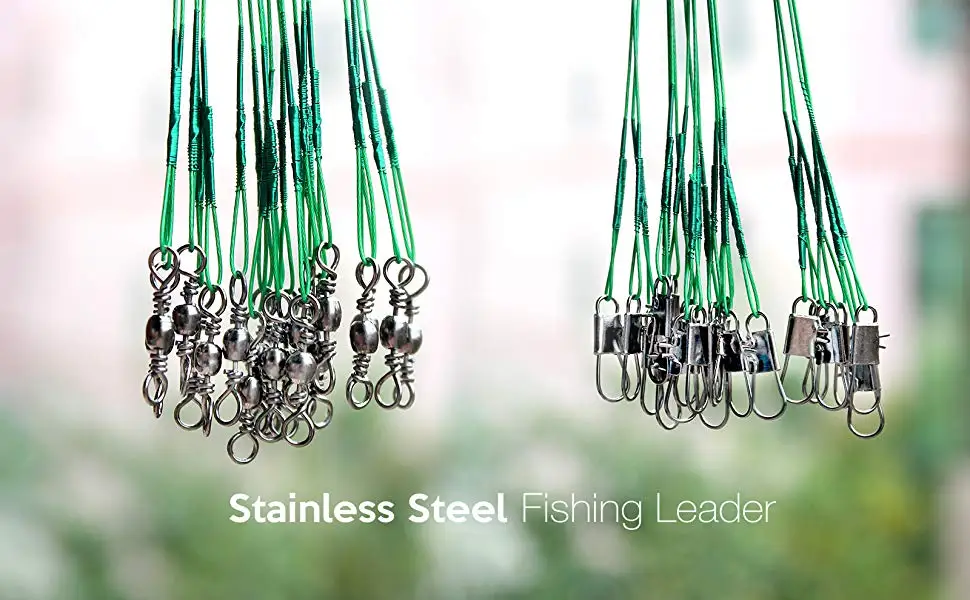 10pcs Anti Bite Steel Fishing Leaders Stainless Steel Fishing Lines With Swivels Snaps Swivels Fishing Lures Hooks Tackle Fishing Lines Aliexpress