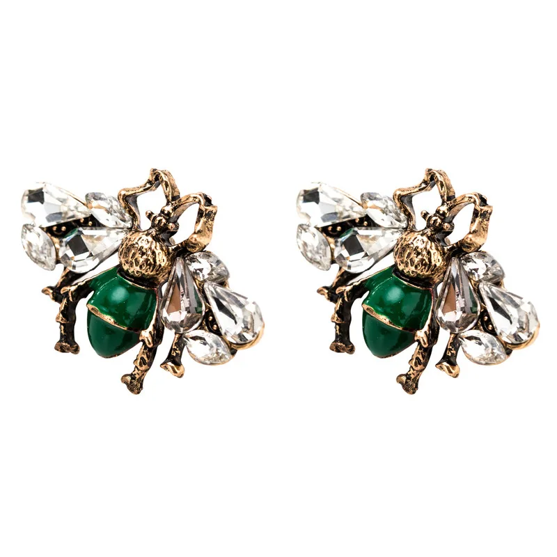 

Exaggeration Retro Fashion Earrings Personality Insect Bee Rhinestone New Stud Earrings for Girl Women Jewelry Accessories