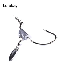 Lurebay 10 шт./лот DIY Рыболовные принадлежности Spinner наживки из высокоуглеродистой Сталь кривошипно Крючки 5 размеров мягкие приманки рыболовный крючок рыболовные снасти