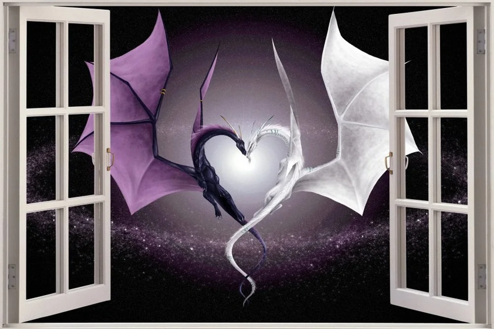 Free shipping Window Stickers Couple Swans 3D Wall Decal Art waterproof Removable Wallpaper Mural Sticker Vinyl Home Decor | Дом и сад